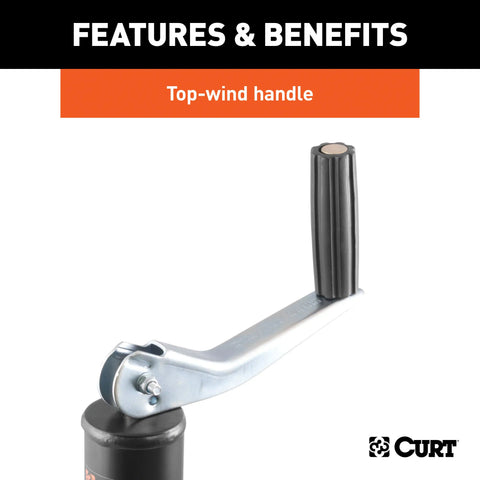 CURT 28250 A-Frame Jack with Top Handle (5,000 lbs, 14 Travel)