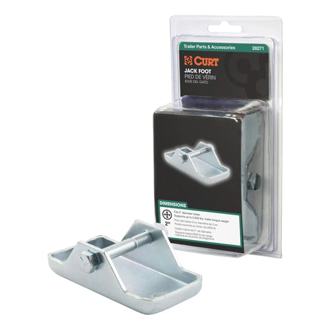 CURT 28271 Trailer Jack Foot, Fits 2-Inch Diameter Tube, Supports 2,000 lbs