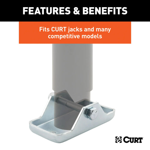 CURT 28271 Trailer Jack Foot, Fits 2-Inch Diameter Tube, Supports 2,000 lbs