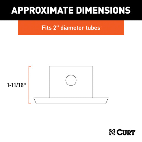 CURT 28272 Trailer Jack Foot, Fits 2-Inch Diameter Tube, Supports 2,000 lbs