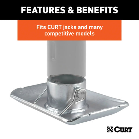 CURT 28272 Trailer Jack Foot, Fits 2-Inch Diameter Tube, Supports 2,000 lbs