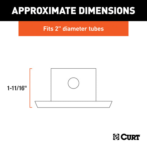 CURT 28273 Trailer Jack Foot, Fits 2-Inch Diameter Tube, Supports 2,000 lbs