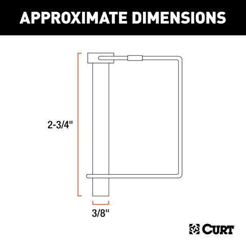 CURT 28278 Trailer Coupler Pin, 3/8-Inch Diameter x 2-3/4-Inch Long