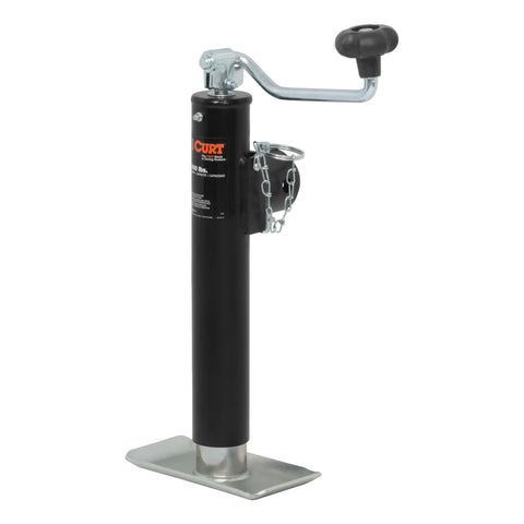 CURT 28320 Pipe-Mount Swivel Jack with Top Handle (2,000 lbs, 10 Travel)