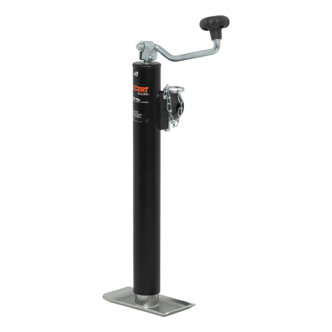 CURT 28323 Pipe-Mount Swivel Jack with Top Handle (2,000 lbs, 15 Travel, Packaged)