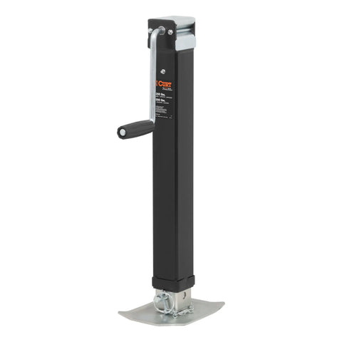 CURT 28575 Direct-Weld Square Jack with Side Handle (8,000 lbs, 15 Travel)