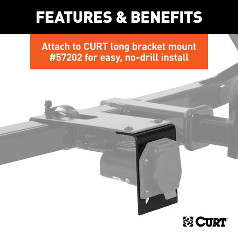 CURT 57206 - Connector Mounting Bracket for 7-Way RV Blade (Packaged)