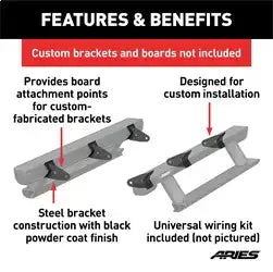 ARIES 3025176 - Universal ActionTrac Mounting Brackets (6-Pack, Fabricated Required)