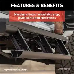 ARIES 3047913 - ActionTrac 83.6 Powered Running Boards, Select Ram 2500, 3500 Extended Crew Cab