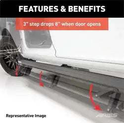ARIES 3048314 - ActionTrac 87.6 Powered Running Boards, Select Ram 1500 Crew Cab