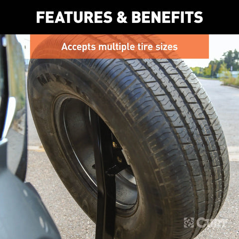 CURT 31006 24-Inch High Trailer Hitch Spare Tire Mount for 2-inch Receiver