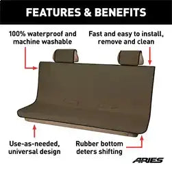 ARIES 3147-18 - Seat Defender 58 x 63 Removable Waterproof Brown XL Bench Cover