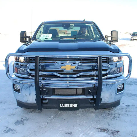 LUVERNE 330312 - Chrome Steel 2 Tubular Grille Guard, Select Chevrolet Silverado 2500, 3500 HD