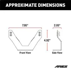 ARIES 35-0000 - 3-Inch Bull Bar License Plate Bracket