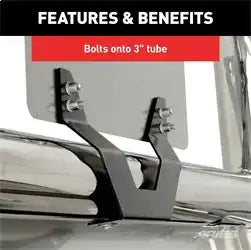 ARIES 35-0000 - 3-Inch Bull Bar License Plate Bracket