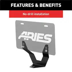 ARIES 35-0000 - 3-Inch Bull Bar License Plate Bracket