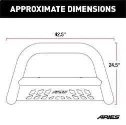 ARIES 35-2002 - 3 Polished Stainless Bull Bar, Select Toyota Tacoma