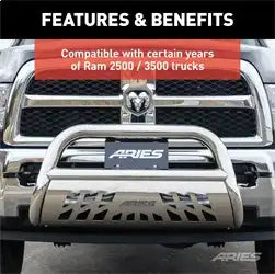 ARIES 35-5TOW - Dodge, Ram 2500, 3500 Truck Bull Bar Tow Hooks