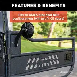 ARIES 3500300 - Offroad Jeep Wrangler, Gladiator Half Tube Door Mirrors, 2-Pack