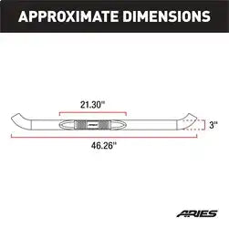 ARIES 35600 - 3 Round Black Steel Side Bars, Select Jeep Wrangler TJ