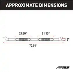 ARIES 35701 - 3 Round Black Steel Side Bars, Select Jeep Wrangler JL Unlimited