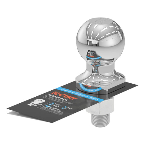 CURT 40001 1-7/8 Trailer Ball (3/4 x 1-5/8 Shank, 2,000 lbs., Chrome)