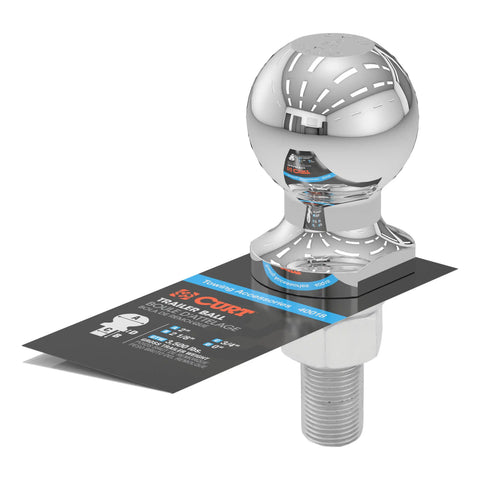 CURT 40018 2 Trailer Ball (3/4 x 2-1/8 Shank, 3,500 lbs., Chrome)