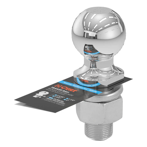 CURT 40030 2-5/16 Trailer Ball (1-1/4 x 2-5/8 Shank, 15,000 lbs., Chrome)