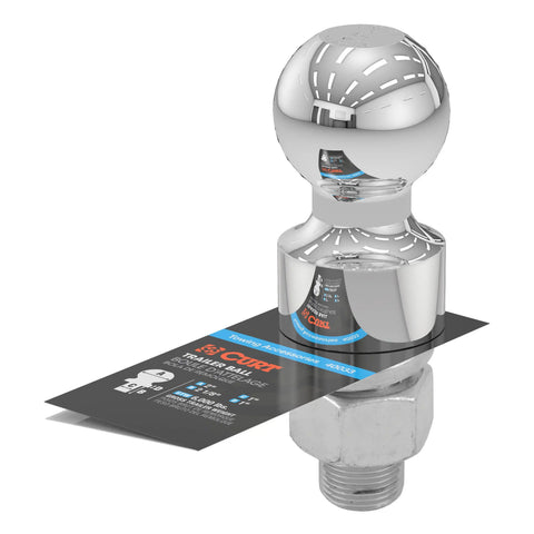 CURT 40033 2 Trailer Ball (1 x 2-1/8 Shank, 1 Rise, 6,000 lbs., Chrome)