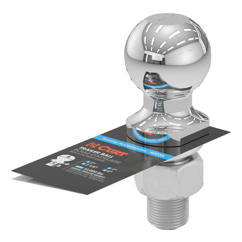 CURT 40038 2 Trailer Ball (1 x 2-1/4 Shank, 12,000 lbs., Chrome)