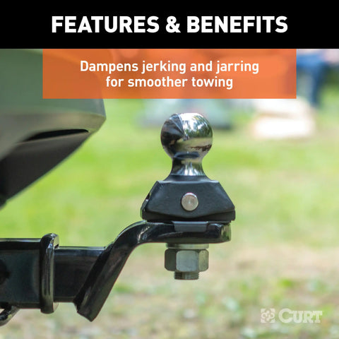 CURT 40047 RockerBall 2 Cushion Hitch Trailer Ball (1 Shank, 7,500 lbs.)