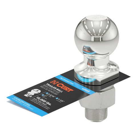 CURT 40055 2-5/16 Trailer Ball (1-1/4 x 2-5/8 Shank, 15,000 lbs., Stainless)