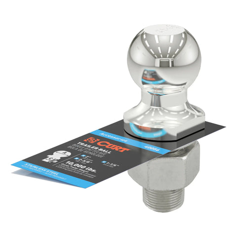 CURT 40056 2 Trailer Ball (1-1/4 x 2-5/8 Shank, 10,000 lbs., Stainless)