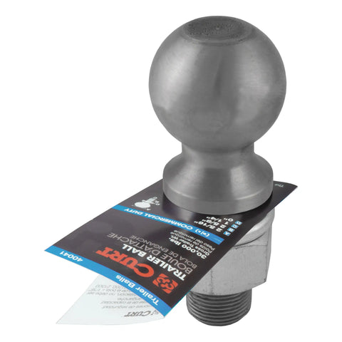 CURT 40085 2-5/16 Trailer Ball (1-1/4 x 2-5/8 Shank, 30,000 lbs., Raw Steel)