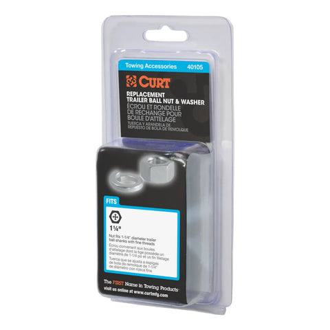 CURT 40105 Replacement Trailer Hitch Ball Nut and Washer for 1-1/4-Inch Shank