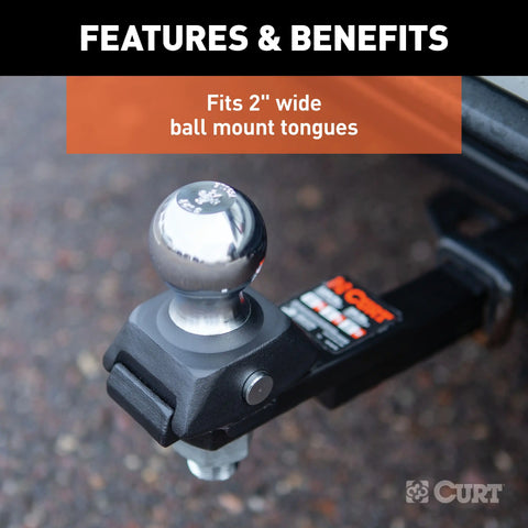 CURT 40246 RockerBall 2 Cushion Hitch Trailer Ball (3/4 Shank, 3,500 lbs, Packaged)
