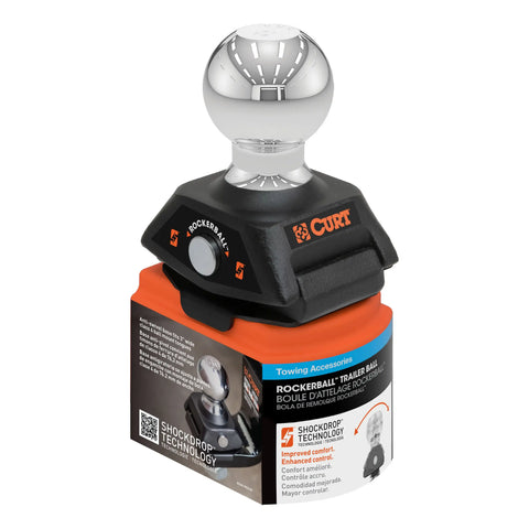 CURT 40249 RockerBall 2-5/16 Cushion Hitch Ball (1-1/4 Shank, 12,000 lbs, Packaged)