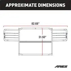 ARIES 4043 - Black Steel Grille Guard, Select Chevrolet Silverado 1500, Suburban, Tahoe
