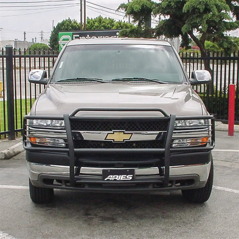 ARIES 4050 - Black Steel Grille Guard, Select Chevrolet Silverado 2500, 3500 HD