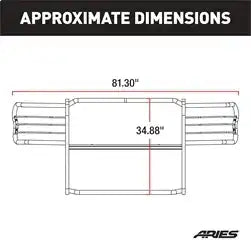 ARIES 4091 - Black Steel Grille Guard, Select Chevrolet Silverado 1500