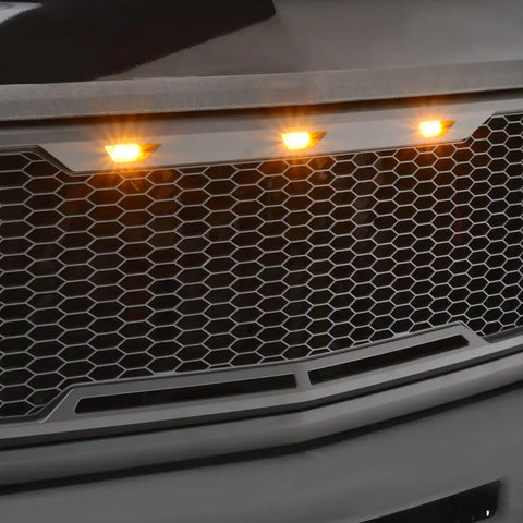 Paramount Automotive 41-0177MB - 07-10 Chevy Silverado 2500/3500 Matte Black ABS LED IMpulse Mesh Packaged Grille