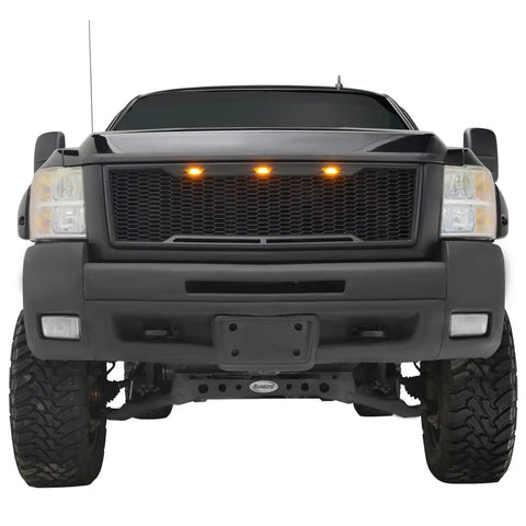 Paramount Automotive 41-0177MB - 07-10 Chevy Silverado 2500/3500 Matte Black ABS LED IMpulse Mesh Packaged Grille