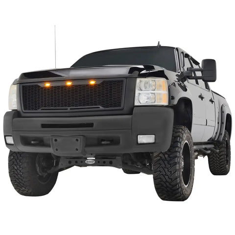 Paramount Automotive 41-0177MB - 07-10 Chevy Silverado 2500/3500 Matte Black ABS LED IMpulse Mesh Packaged Grille