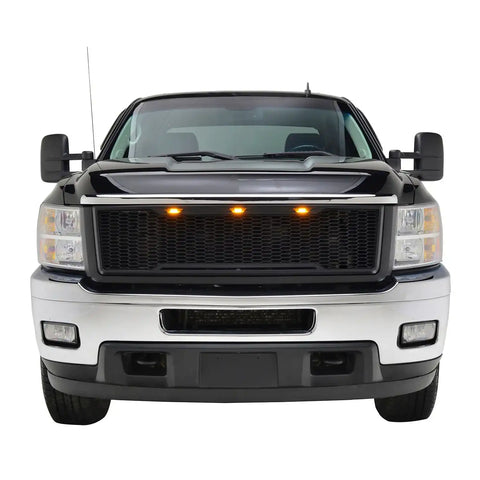 Paramount Automotive 41-0181MB - 11-14 Chevy Silverado 2500/3500 ABS Matte Black LED IMpulse Mesh Packaged Grille