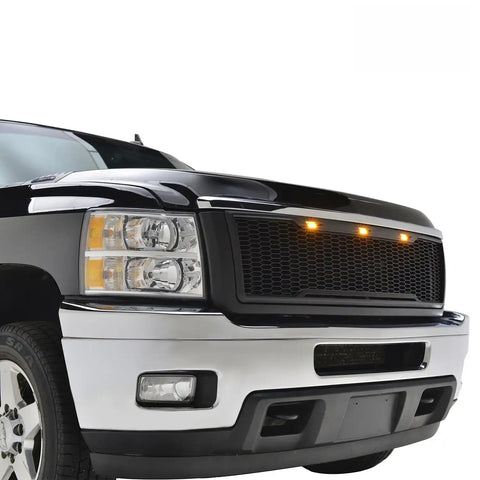 Paramount Automotive 41-0181MB - 11-14 Chevy Silverado 2500/3500 ABS Matte Black LED IMpulse Mesh Packaged Grille