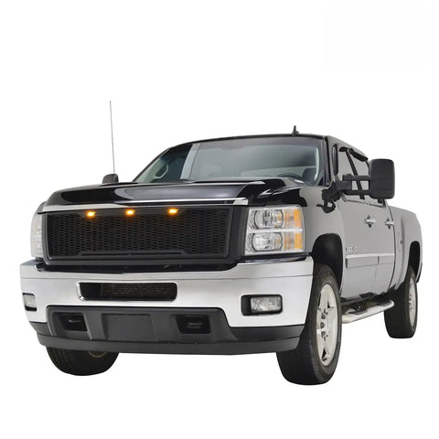 Paramount Automotive 41-0181MB - 11-14 Chevy Silverado 2500/3500 ABS Matte Black LED IMpulse Mesh Packaged Grille