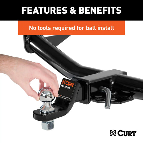 CURT 42225 Switch Ball Trailer Set (1-7/8", 2 & 2-5/16 Balls, 1 x 2-1/4 Shank)