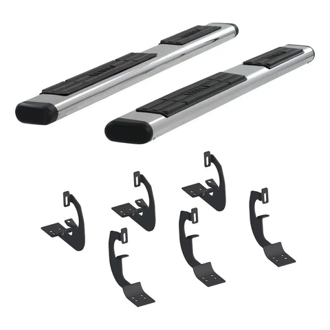 ARIES 4444002 - 6 x 75 Polish Stainless Oval Side Bars, Select Silverado, Tahoe, Sierra, Yukon