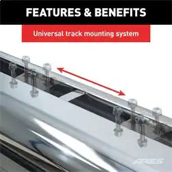 ARIES 4444025 - 6 x 85 Polished Stainless Oval Side Bars, Select Ford F250, F350, F450, F550