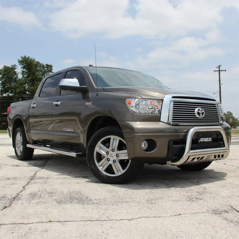 ARIES 4444031 - 6 x 85 Polished Stainless Oval Side Bars, Select Toyota Tundra